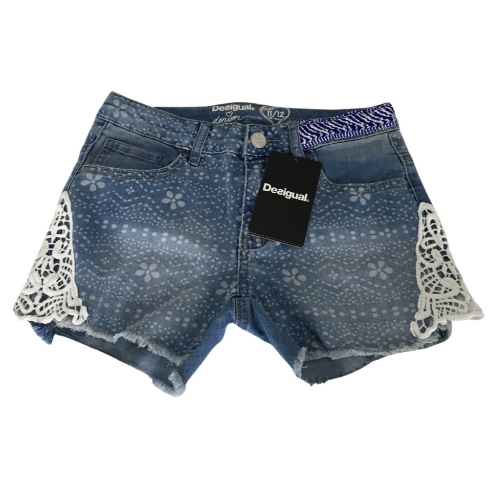 NWT Desigual Girls' Denim Shorts Sz 9/10 Years